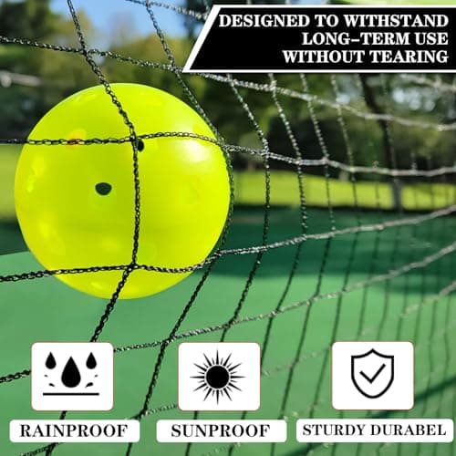 Pickleball Set with Net for Driveway, Portable Regulation Size Pickleball Net System with Paddle Set of 4, Outdoor Pickleballs, Carry Bag, Weather Resistant Metal Frame
