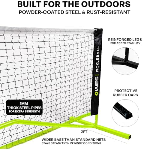 10ft Mini Pickleball Net Set – Half Court Pickleball Net with Ball Holder, Premium Travel Bag & 4 Pickleballs – Easy Setup, Heavy-Duty Frame & Reinforced Fabric Net for Driveway