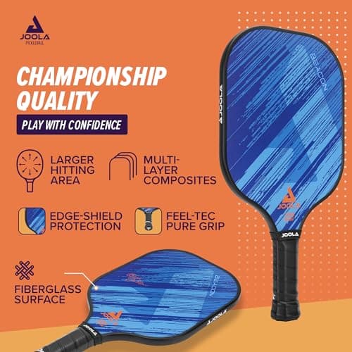 JOOLA Pickleball Paddle – Reinforced Fiberglass Surface, Honeycomb Polypropylene Core, USAP Approved Paddles, Durable & Beginner-Friendly Pickleball Racket w/Comfortable Grip, Multiple Colors