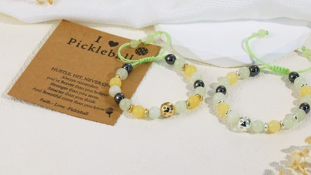 Bracelet Gifts for Pickleball Lovers - Women & Men, Bead Bracelet Accessories Jewelry