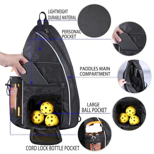 Pickleball Bag - Pickleball Bags for Women Men - Pickleball Backpack - Travel Pickleball Paddle Case, Pickle Ball Bag for Pickleball Paddle Tennis Racket, Protable Pickleball Sling Bag