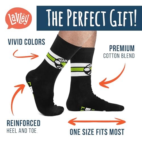 Lavley Funny Pickleball Socks for Adults - Crew Length, One Size Fits Most