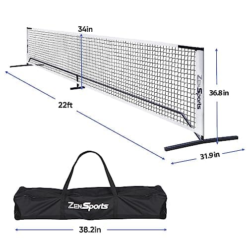 ZENY Portable Pickleball Net Set System with Metal Frame and 22FT Regulation Size Pickball Net with Carry Bag for Backyard, Driveways, Outdoor Game
