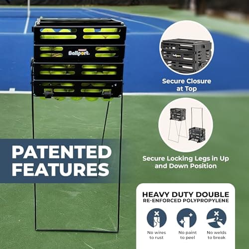 Tourna Ballport Deluxe Tennis Ball Hopper with Wheels