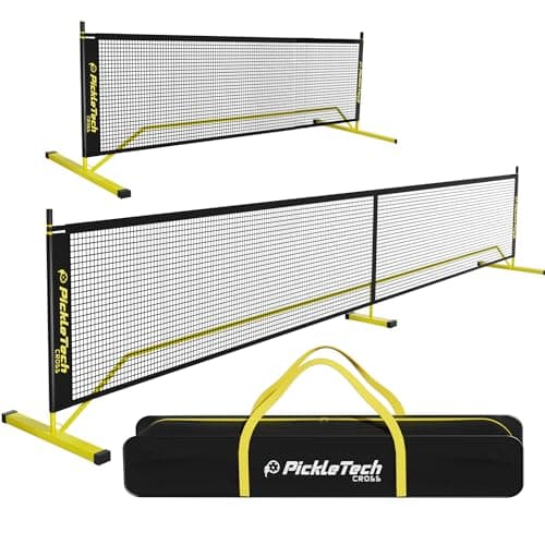 4.0 Slim Version 2in1 Portable Pickleball Nets Outdoor Game, 22ft 11ft Pickleball Net-USAPA Regulation Size-Half Court Pickle Ball Net System with Carrying Bag for Driveway