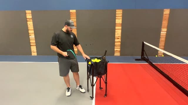 Navy Blue Pickleball Ball Caddy - Wheeled Cart, Storage Bag - 100 pickleball capacity - Tennis Ball Hopper