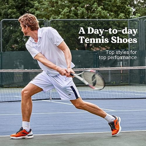 FitVille Men‘s Wide Pickleball Shoes All Court Tennis Shoes with Arch Support for Plantar Fasciitis
