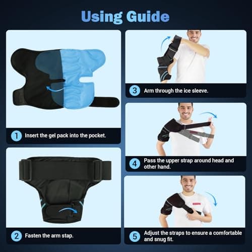 Comfytemp Shoulder Ice Pack Wrap, FSA HSA Eligible, Shoulder Brace with Gel Ice Pack for Injuries Reusable, Physical Therapy Cold Compression Sleeve for Arm Rotator Cuff Pain Relief, Surgery Recovery