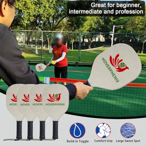 Pickleball Set with Net for Driveway, Portable Regulation Size Pickleball Net System with Paddle Set of 4, Outdoor Pickleballs, Carry Bag, Weather Resistant Metal Frame