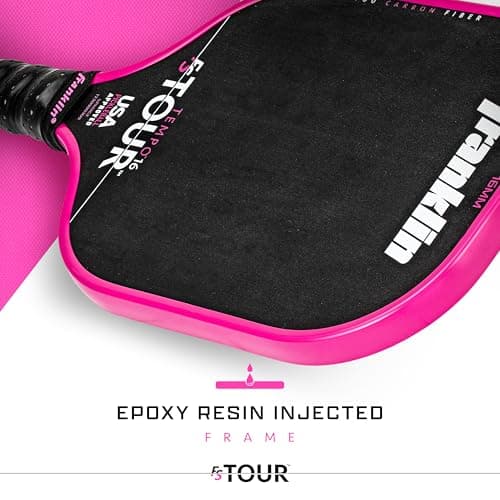 Franklin Sports Pro Pickleball Paddle Set - FS Tour Series Carbon Fiber Paddle, Cover + Eraser - 14mm + 16mm