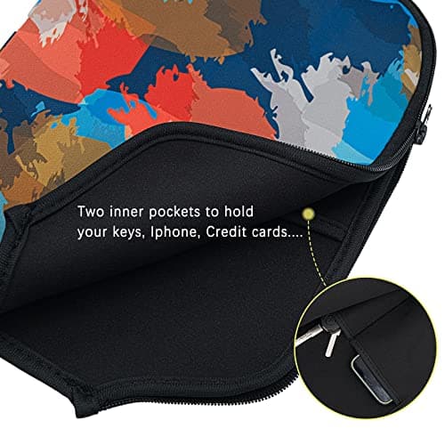 WK IEASON Neoprene Pickleball Paddle Cover with Inner Pockets and Handle Strap - Racket Sleeve and Ball Holder Organizer