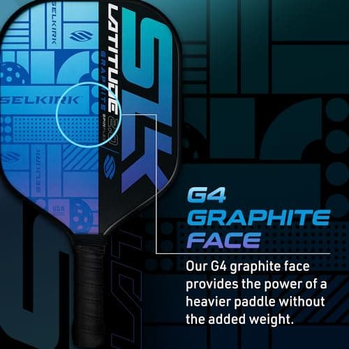 SLK Latitude 2.0 Pickleball Paddle | G4 Graphite Pickleball Paddle Face | Rev-Core+ Technology with SpinFlex Surface | Redesigned for Performance and Control