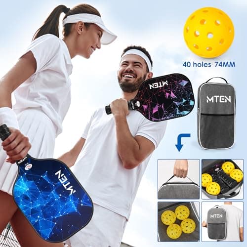 Pickleball Paddles, USAPA Approved Fiberglass Surface Pickleball Set with Pickleball Rackets, Pickleball Paddles Set ​for Men Women