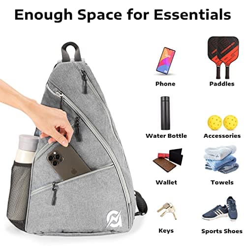 A11N SPORTS Pickleball Bag, Reversible Crossbody Sling Bag/Backpack for Women Men