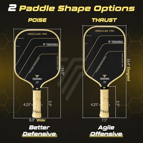 TENVINA Pickleball Paddles, Thermoforming 4-Layer T700SC Friction Carbon Fiber Pickleball Paddle, Professional Pickleball Paddle USAPA Approved with Strong Power and Spin for Athletes