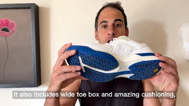 FitVille Men‘s Wide Pickleball Shoes All Court Tennis Shoes with Arch Support for Plantar Fasciitis