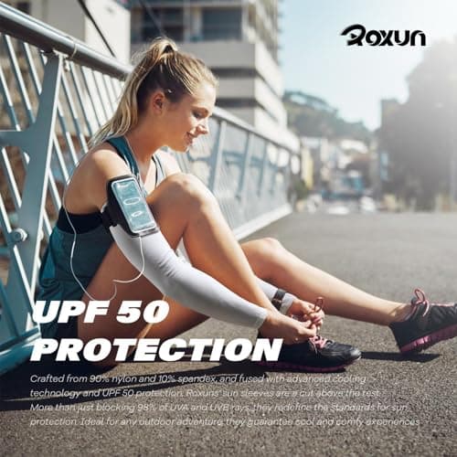 Arm Sleeves, Cooling UV Sun Protection Sports Compression for Men/Women