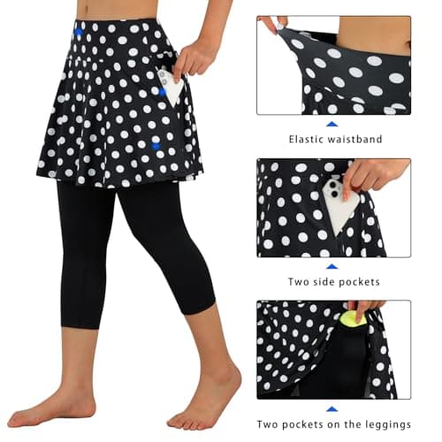 ANIVIVO Skirted Legging for Women, Yoga Legging with Skirts &Women Tennis Leggings Clothes Pockets