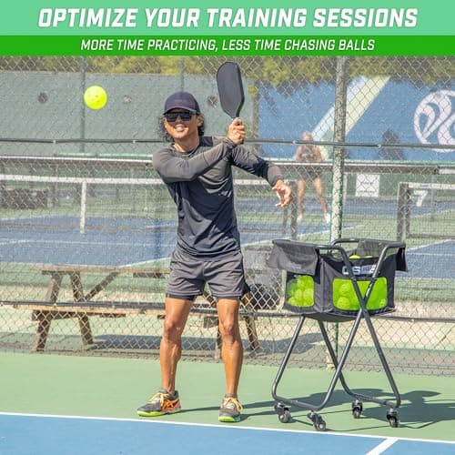 GoSports Ball Caddy with Wheels - Portable Cart holds 140 Pickleballs or 175 Tennis Balls
