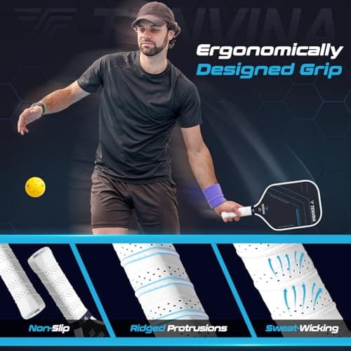 TENVINA Pickleball Paddles, Multi-Layer T700SC Textured Carbon Fiber Pickleball Paddle, 4-Types of Shapes and Thicknesses, USAPA Approved Pickle Ball Paddle, Strong Spin and Power Surface