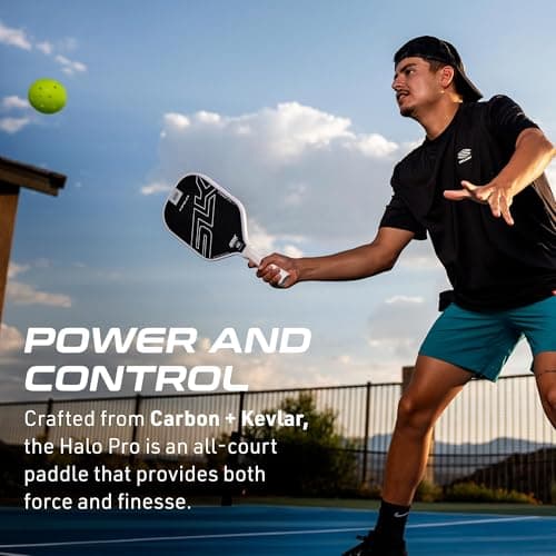 Selkirk Sport SLK Halo Raw Carbon Fiber Pickleball Paddle | Designed in The USA | Choose from The T700 Raw Carbon Fiber Power, The 18k Ultraweave Control, or The Kevlar Linkweave Thermoformed Pro