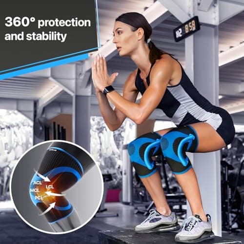 DR. BRACE ELITE Knee Brace with Size Stabilizer (2 Pack) Knee Brace for Women & Men, Workout, Sports, Daily Knee Compression Sleeve for Maximum Knee Pain Support & Fast Recovery (Neptune, Large)