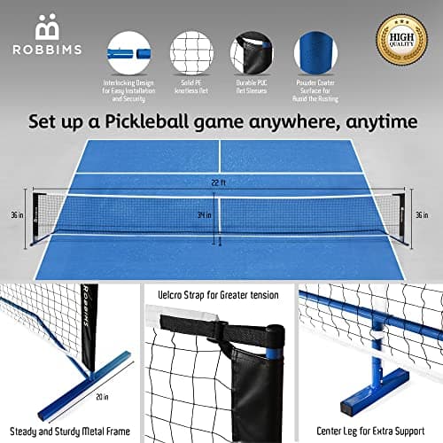 Portable Pickleball Set with Net | 4 USAPA Approved Graphite Paddles, Duffle Bag, Regulation Size Pickleball Net System, Assembly Manual, 8 Outdoor Pickleball Balls and Carry Bag