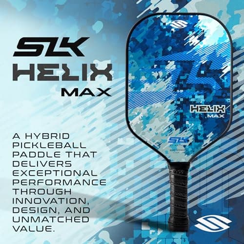 SLK Helix Pro Pickleball Paddle | Carbon Fiber & Fiberglass Hybrid Face | Thermoformed Carbon Fiber Core | Unmatched Control