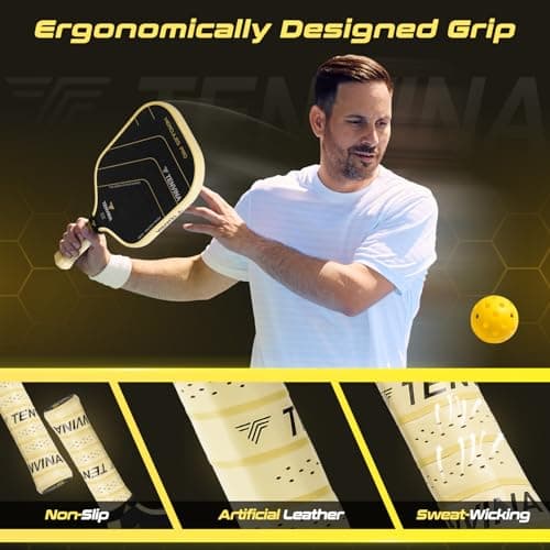 TENVINA Pickleball Paddles, Thermoforming 4-Layer T700SC Friction Carbon Fiber Pickleball Paddle, Professional Pickleball Paddle USAPA Approved with Strong Power and Spin for Athletes