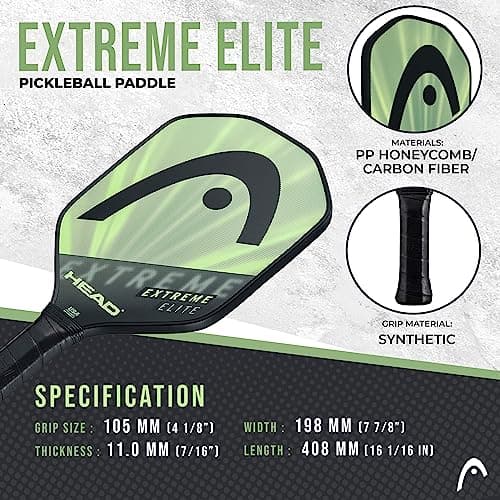 Head Extreme Elite Fiberglass Paddle with Honeycomb Polymer Core & Comfort Grip