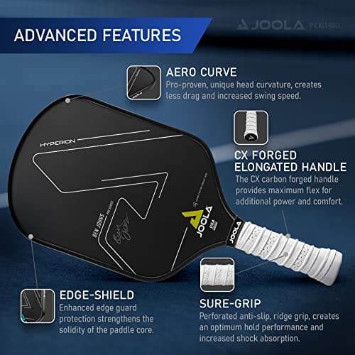JOOLA Ben Johns Hyperion CFS Pickleball Paddle - Official Ben Johns Paddle - USAPA Approved Racket for Tournament Play - Edge to Edge Sweet Spot, Durable Max Spin Surface & Elongated Handle