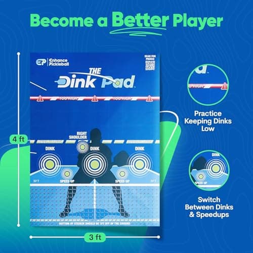 The Official Dink Pad by Enhance Pickleball - Pickleball Rebounder Training Aid - Practice Your Dinks and Improve Your Pickleball Game - Transform Any Wall into a Pickleball Court and Net