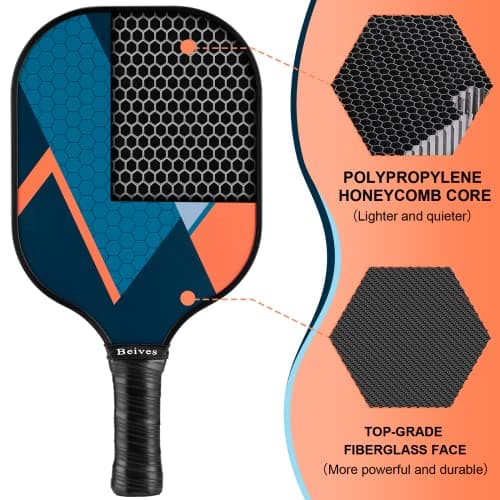 Pickleball Paddles, USAPA Standard Fiberglass Surface Pickleball Paddles Set of 2 or 4 Rackets, Pickleball Set with 4 Pickleball Balls &1 Pickleball Bag, Pickle Ball Paddle Set for Men, Women