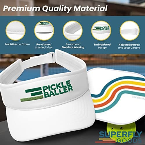 Retro Pickleball Visor - Great for Pickleball Gifts & Pickleball - Adjustable Size - Visor for Men and Women