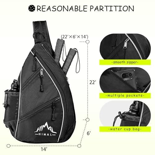 Himal Pickleball Bag Adjustable, Pickleball Backpack with Water Bottle Holder for Men and Women