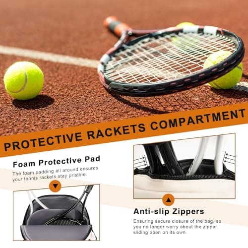 Tennis Bag Holds 2 Rackets, Professional Tennis Bags for Women, Tennis Backpack with Ventilated Shoe Compartment