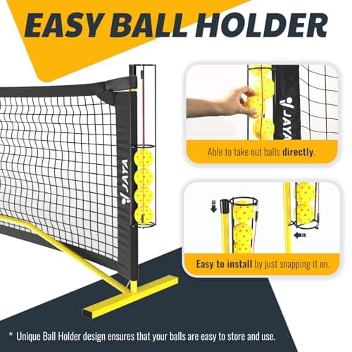 JAYA Ultra Stable Pickleball Net with Ball Holder and Balls, Weight Upgrade, IPF Standard 22 feet, Easy Setup