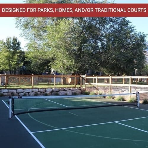 Dominator In Ground Pickleball System - Includes Two Heavy Duty Pickleball Posts with Net and Sleeves - Aluminum, Rust Free, and Follows USAPA Standards