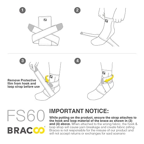 Bracoo 2 Pack Ankle Brace Compression Sleeve for Women & Men, Adjustable Ankle Support Strap for Sprained, Plantar Fasciitis, Pain Relief, Injury Recovery, Running, Workout, GYM, FS60