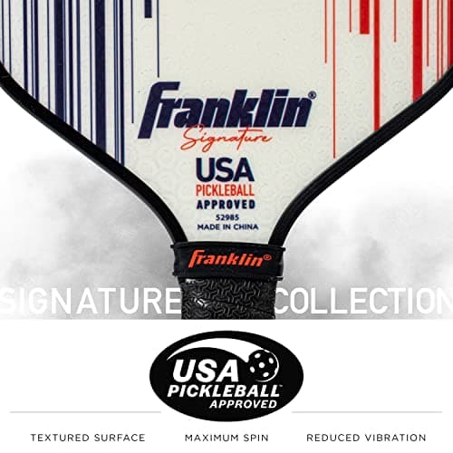 Franklin Sports Pro Pickleball Paddles - Signature Series Pro Pickleball Paddle with MaxGrit Surface - USA Pickleball (USAPA) Approved Tournament Pickleball Paddles - 13mm + 16mm Polypropylene Cores