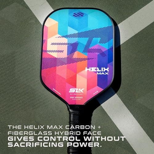 SLK Helix Pro Pickleball Paddle | Carbon Fiber & Fiberglass Hybrid Face | Thermoformed Carbon Fiber Core | Unmatched Control