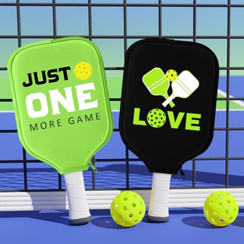 Poen 4 Pcs Ball Paddle Covers 8.5 x 11 Inch Protective Paddle Cover Racket Sleeve Bag with Zipper Universal Case Size Fits up to 8.25 in Wide for ball Sports Men Women Gift