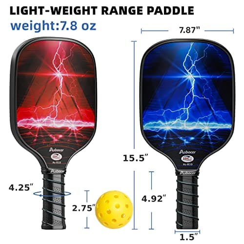 Pickleball Paddles, USAPA Approved Pickleball Paddles Set of 2, Fiberglass Surface Pickleball Set, 4 Pickleball Balls, 2 Cooling Towels, Pickleball Bag, Pickleball Paddle Gifts for Men Women