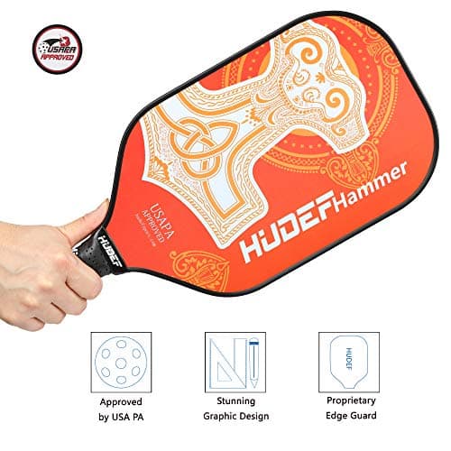 Pickleball Paddle,Pickleball Paddles Lightweight Graphite Carbon Fiber Wide Face Pickleball Paddle Racquet Rackets,Honeycomb Core,Cushion Comfort Grip USAPA Approved
