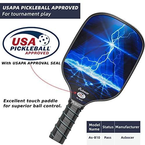 Pickleball Paddles, USAPA Approved Pickleball Paddles Set of 2, Fiberglass Surface Pickleball Set, 4 Pickleball Balls, 2 Cooling Towels, Pickleball Bag, Pickleball Paddle Gifts for Men Women