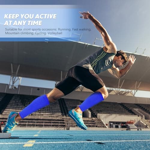 Geyoga 6 Pairs Calf Compression Sleeve for Men Women Football Leg Sleeve Elastic Calf Support Sock for Sports Cycling Running Basketball