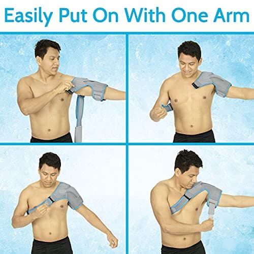 Arctic Flex Shoulder Ice Pack Brace - Cold Reusable Cool Gel Wrap, Hot Therapy - Immobilizer Compression Stability Support for Tendonitis, Dislocated Joint, Left and Right Rotator Cuff Arm Pain Relief