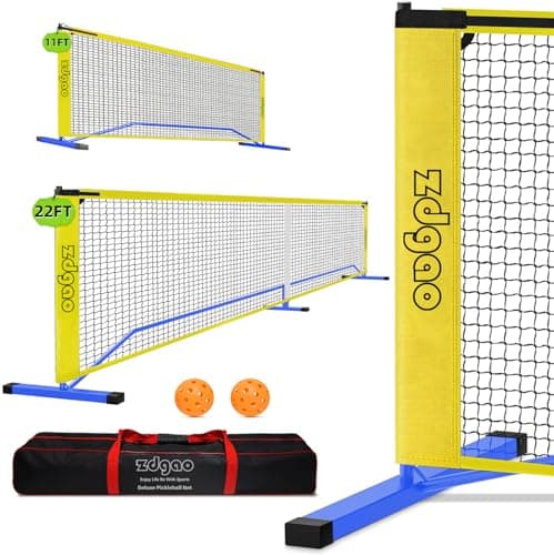 Zdgao Portable Pickleball Net for Driveway, 22 FT Regulation Size & 11 FT Half Court Size Pickle Ball Net with Pickleballs and Carry Bag, 2 in 1 Pickle Ball Net Set for Backyard