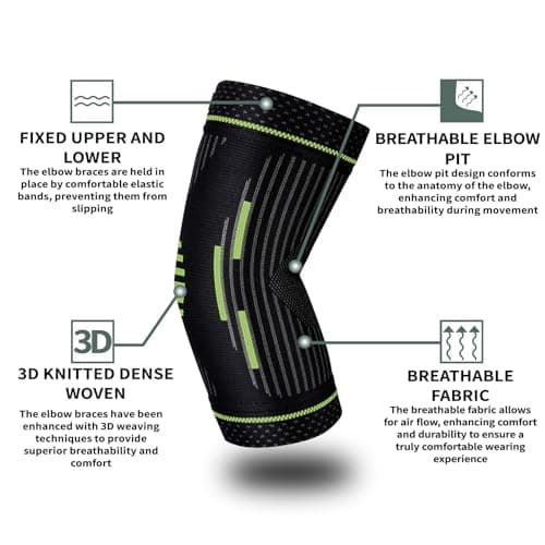 Tennis Elbow Sleeve,Elbow Compression Sleeve, Elbow Brace For Tendonitis and Tennis Elbow,Golfers, Arthritis, Bursitis. Elbow Pain Relief,Weightlifting, Fit for Men & Women