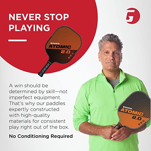 GAMMA Sports 2.0 Pickleball Paddle, Graphite, Composite Power, Men and Women, Indoor and Outdoor Racket